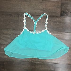 Teal Flower Crop Top 💠